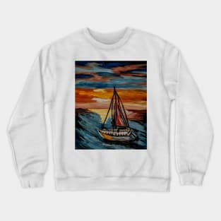 Out sailing in the open sea Crewneck Sweatshirt